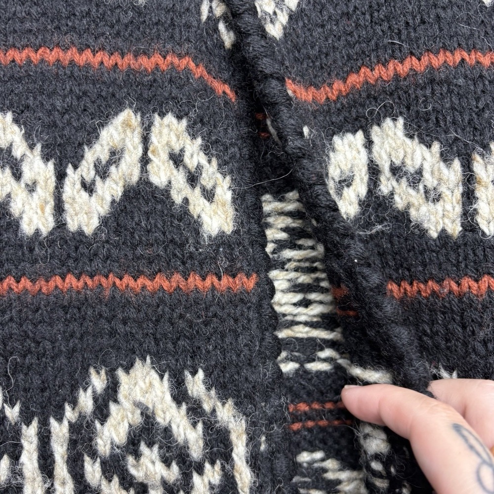 111 State Wool Sweater Mens Medium Grandpa Cardigan Zip Up Aztek AOP 90s Vintage - Picture 9 of 11